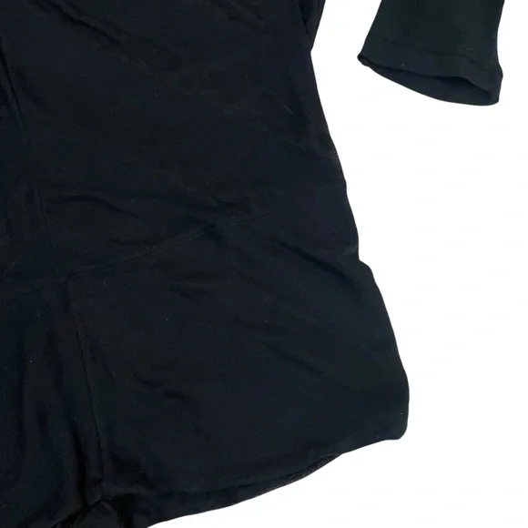 alo Yoga Black T Back Sheer Stripe Long Sleeve Top XL - Picture 6 of 10